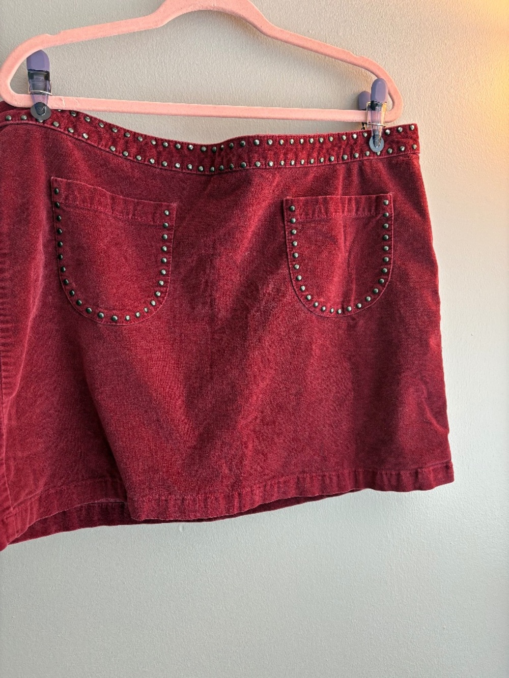 Vintage Y2K Mossimo for Target Studded Maroon Mini Skirt Size 18